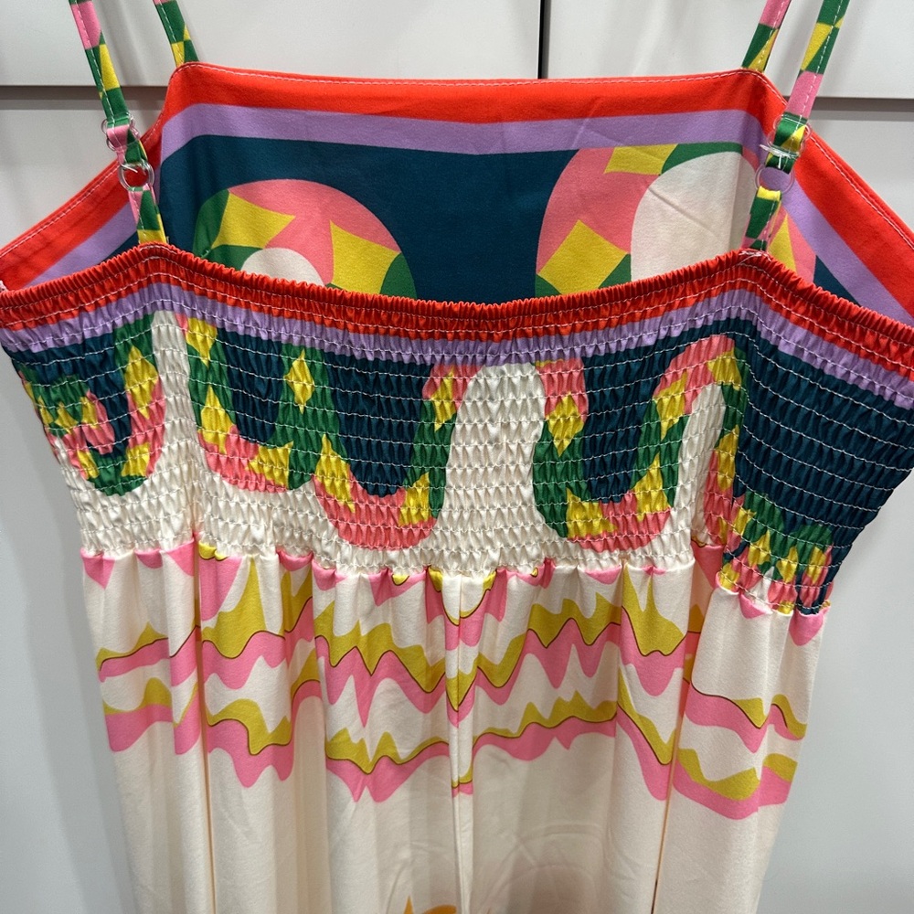 Colorful Maxi Dress with Heart Design Large - Picture 4 of 4